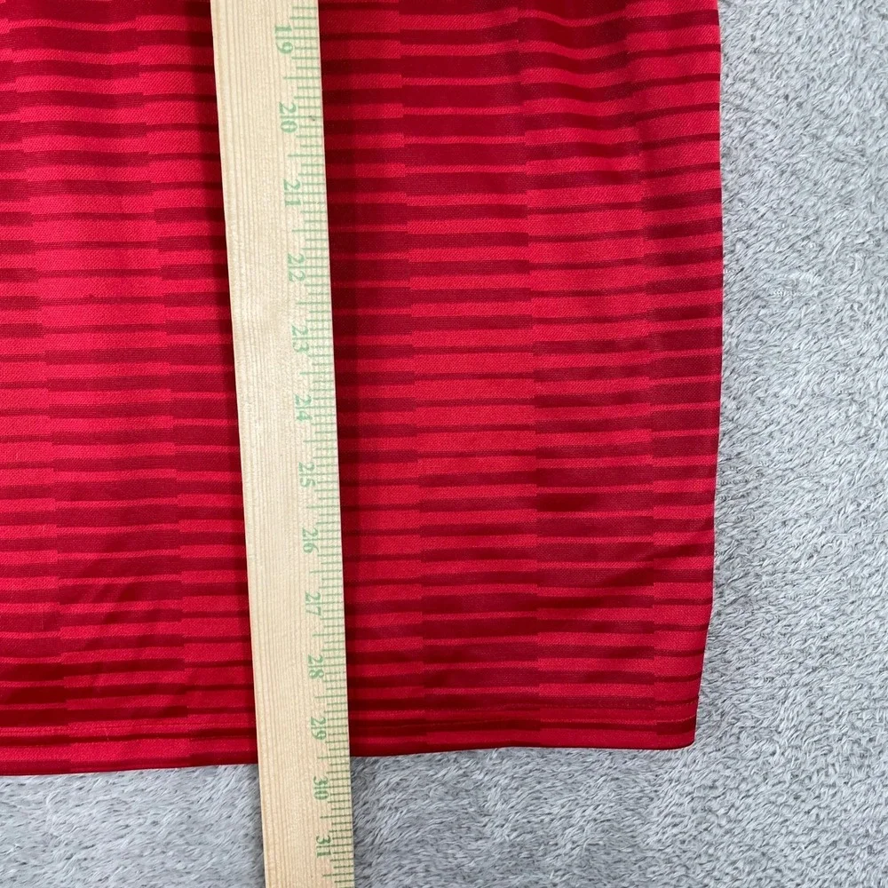 Adidas Soccer Jersey Mens Large Red Climalite Striped Training Activewear Shirt
